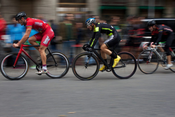 Enthusiastic crowds lined the streets.  Bike racing exictes Italians.